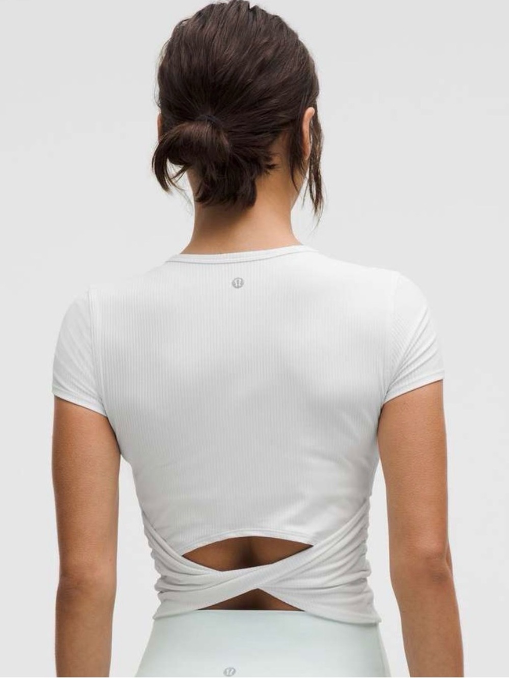 Lululemon All It Takes Back-Twist Ribbed Short Sleeve White Size 12